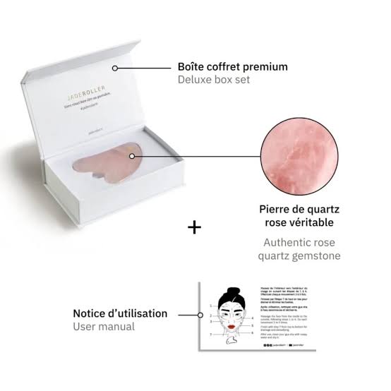 Rose Quartz Gua Sha Stone — Facial Massage Tool